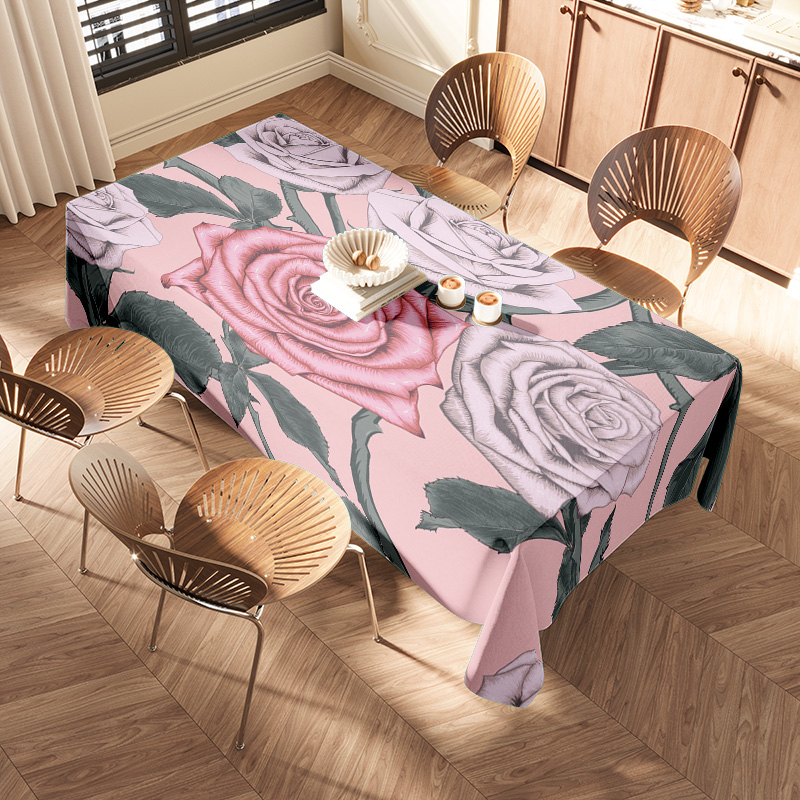 Taplak Meja Bunga Merah Muda d - Home Textiles Com ulasan dan harga