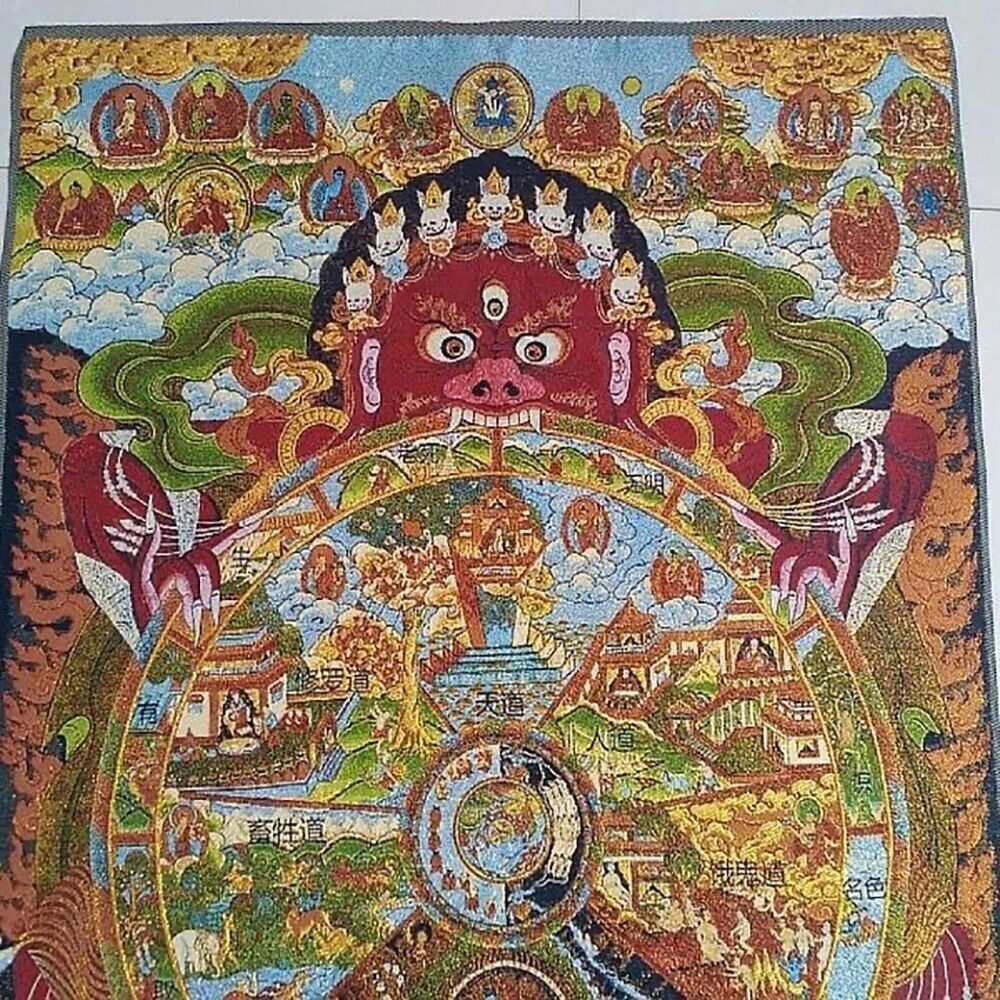 Lukisan Sutra Penjaga Buddha D - Home Textiles China ulasan dan harga