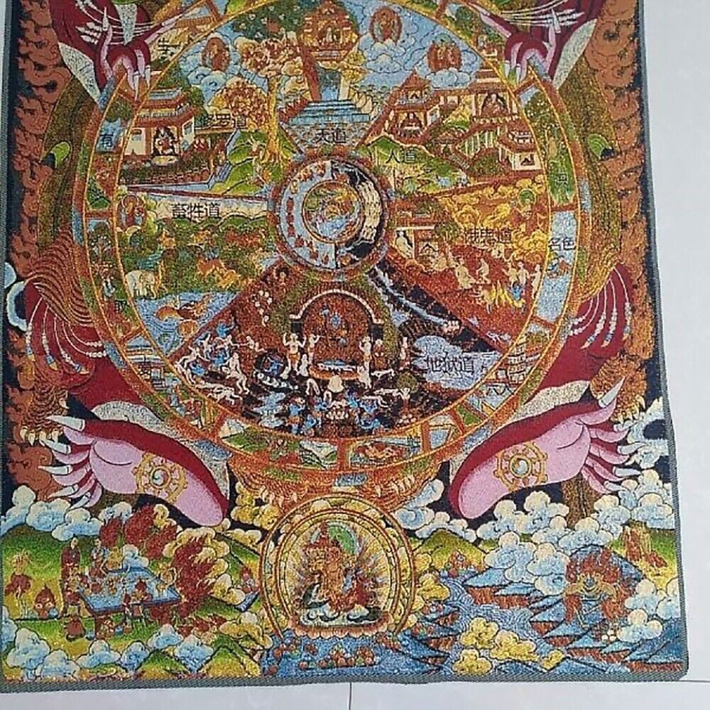 Lukisan Sutra Penjaga Buddha D - Home Textiles China ulasan dan harga
